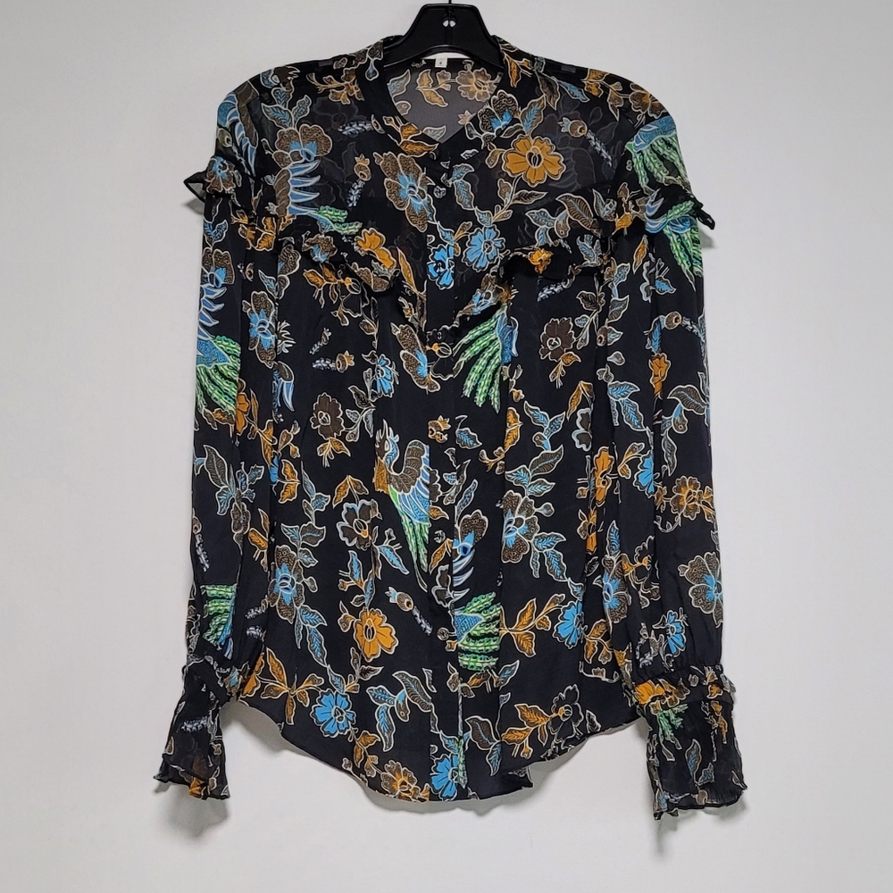Diane Von Furstenburg Silk/Viscose Floral Blouse